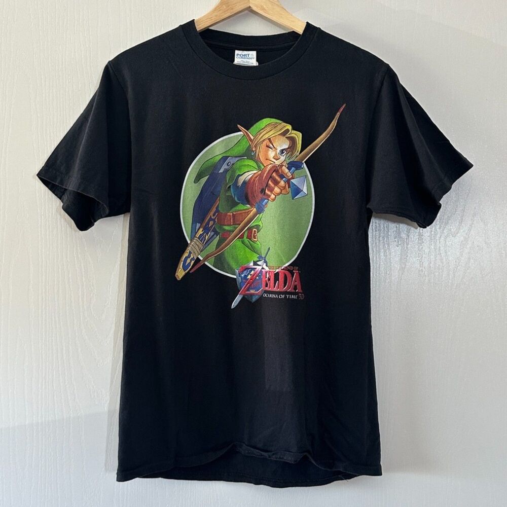 Legend Of‎ Zelda Ocarina Of Time 3D Official Nintendo T Shirt Black Size Small